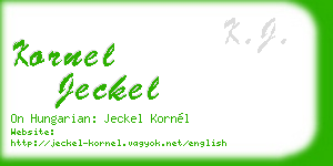 kornel jeckel business card