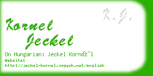 kornel jeckel business card